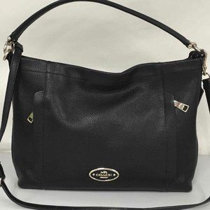 Coach Scout Hobo Bag - Black Pebbled Leather - EUC